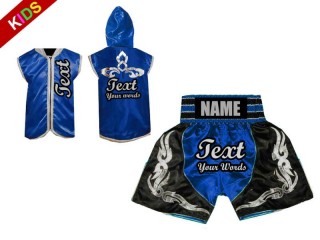 Boxing Set - Kids Custom Boxing Hoodies and Boxing Shorts : Blue